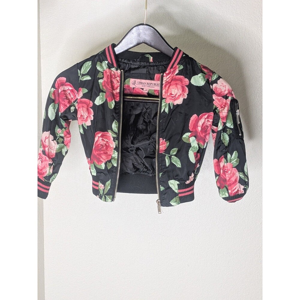 Urban Republic Toddler Girls' Pink Roses Jacket 4T